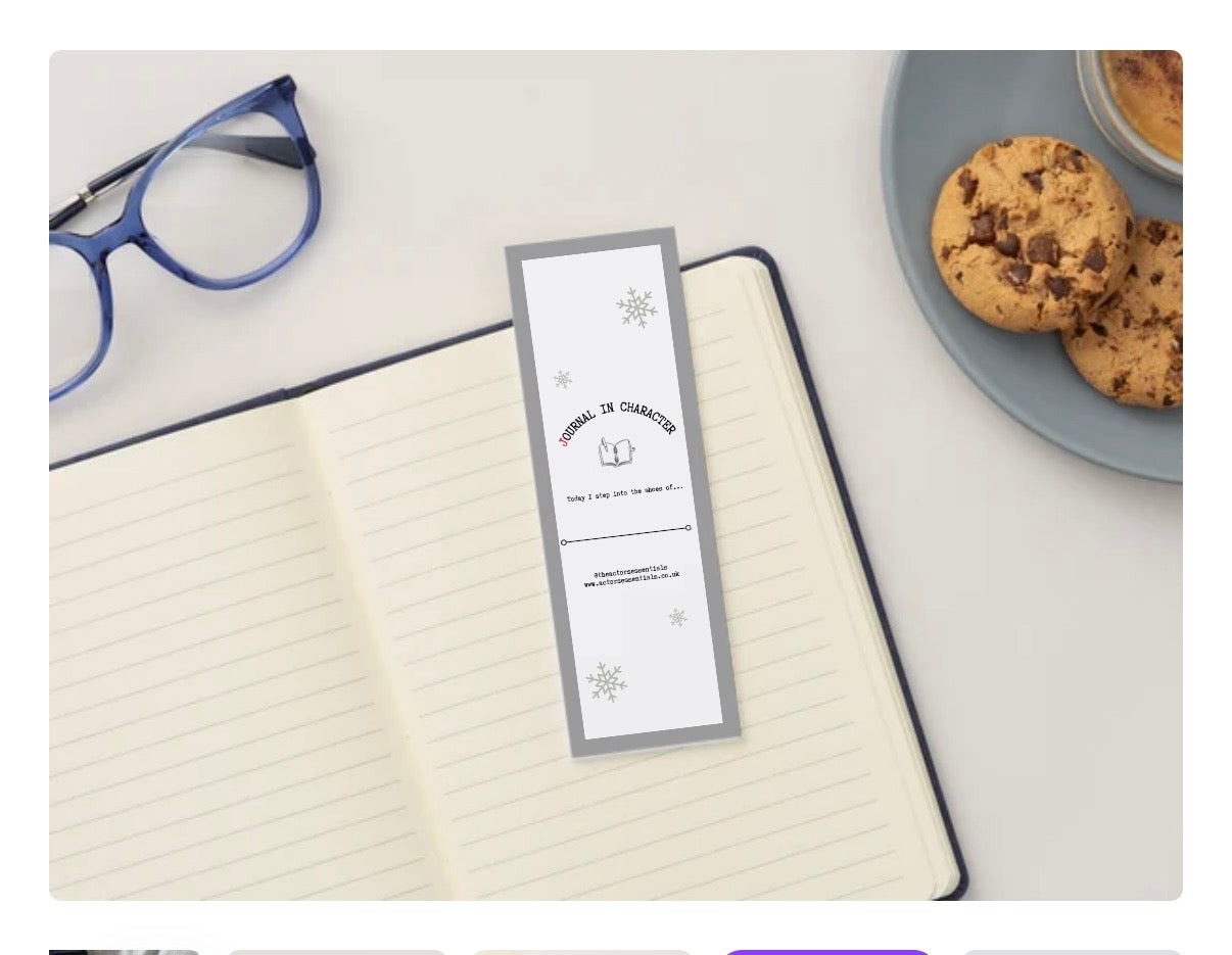 Journal In Character Christmas Bookmark  (printable PDF)