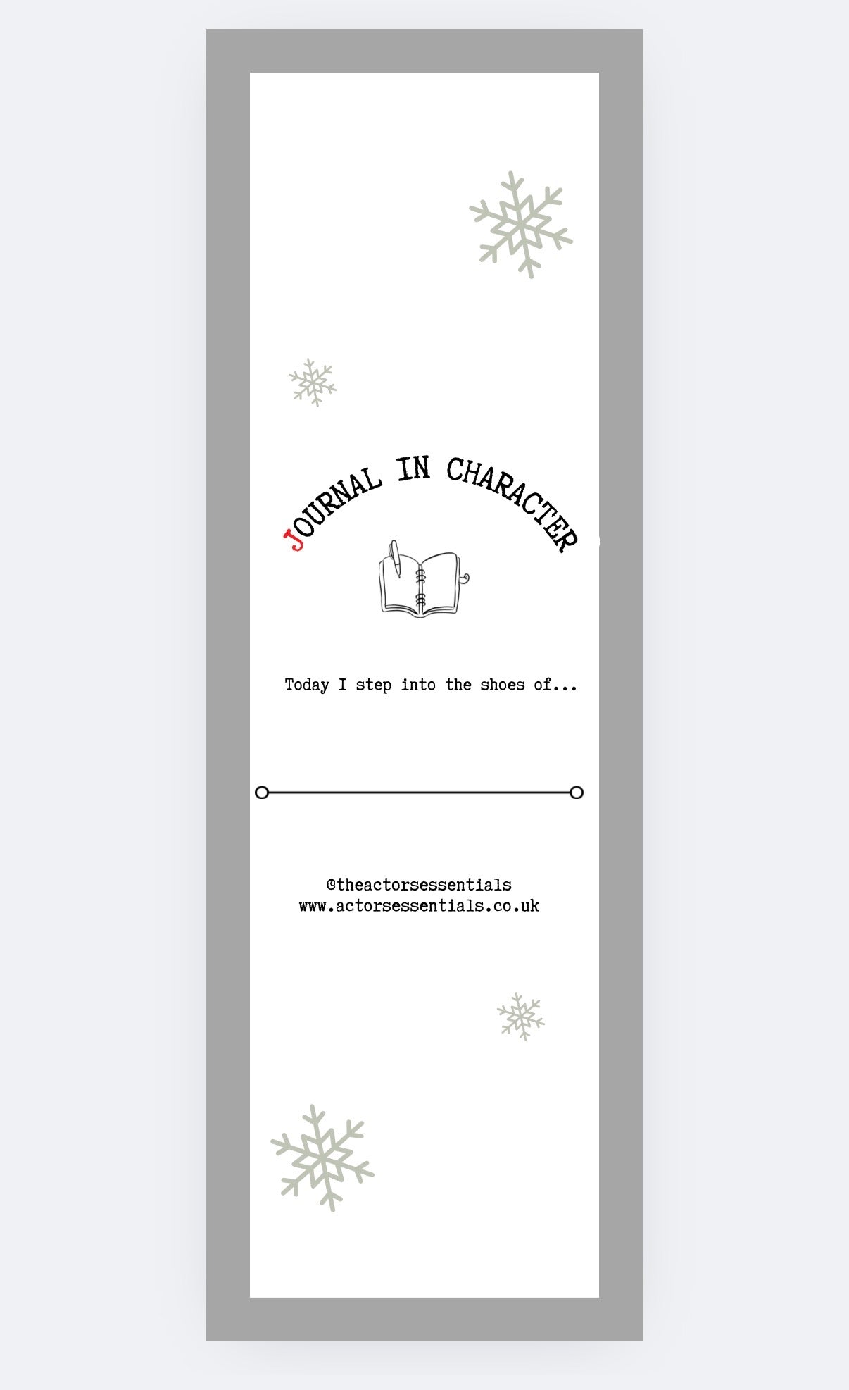 Journal In Character Christmas Bookmark  (printable PDF)