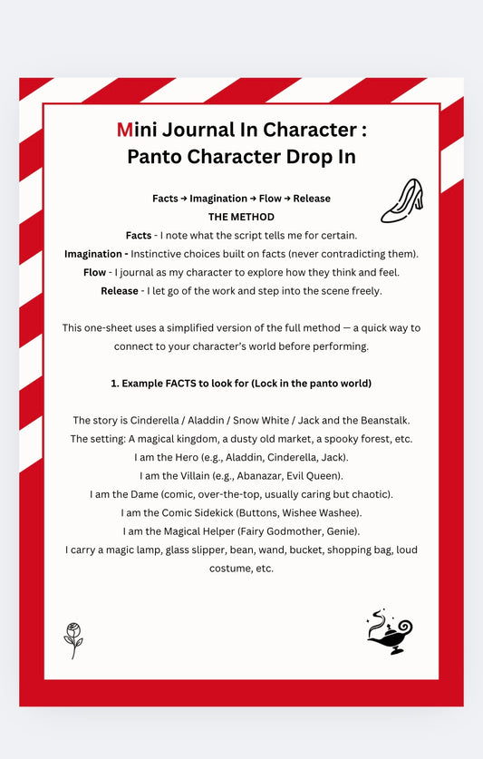 Panto Themed Quick Character Drop-in (printable PDF)
