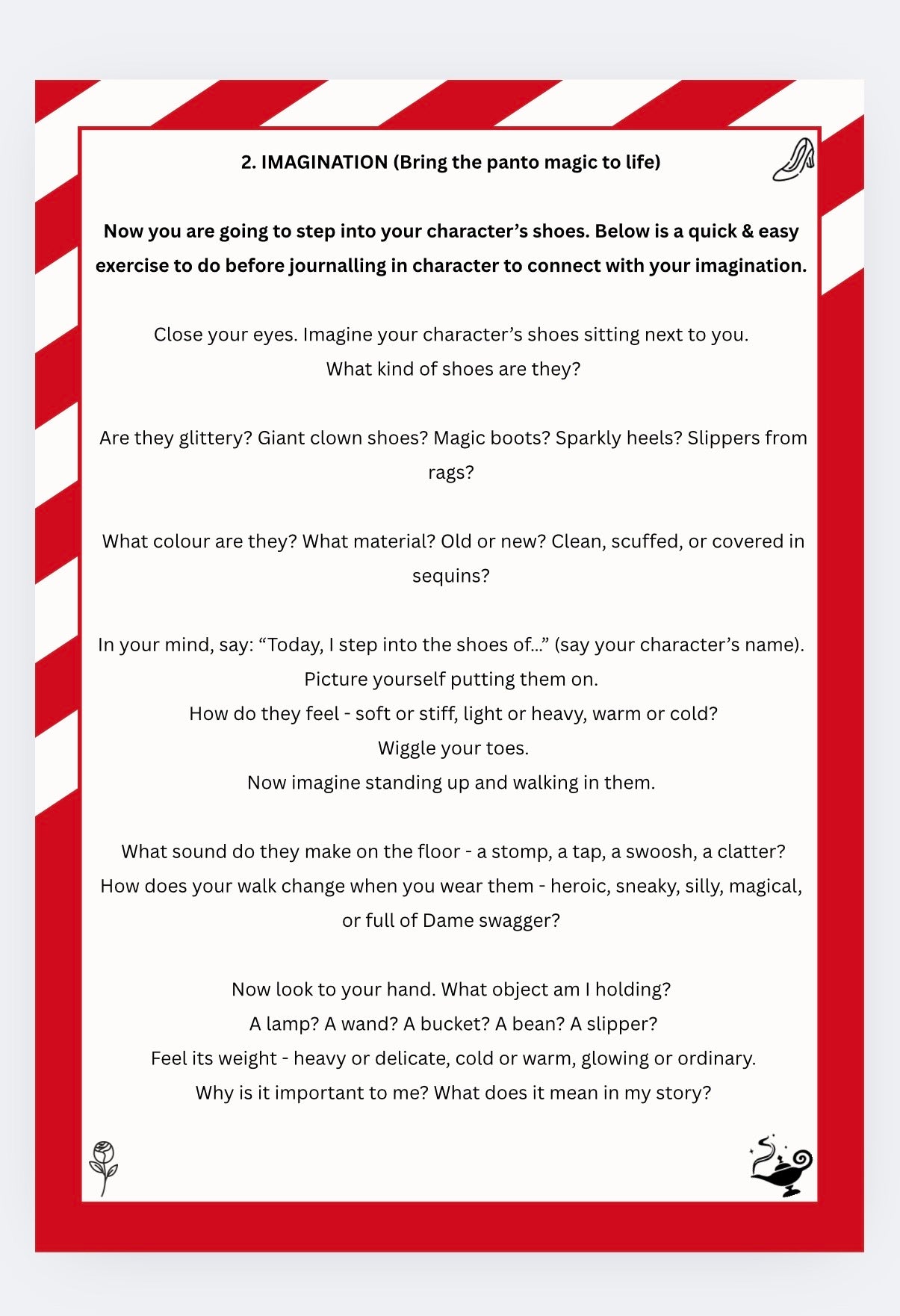 Panto Themed Quick Character Drop-in (printable PDF)